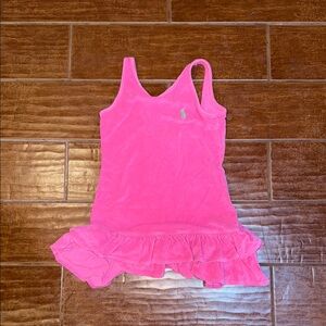 Polo Ralph Lauren Bright Pink Girls Ruffled Bathing Suit Coverup
